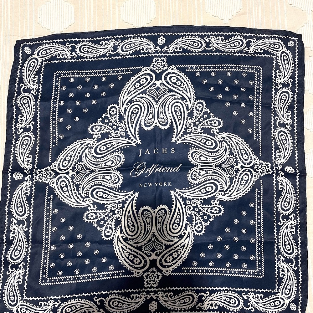 Navy and White Bandana Scarf